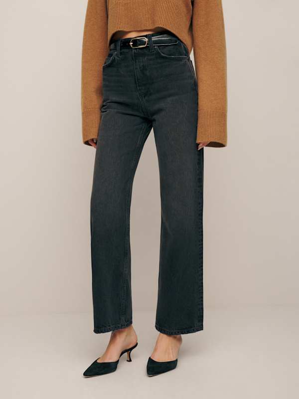 Wilder High Rise Wide Leg Cropped Jeans - Trinity
