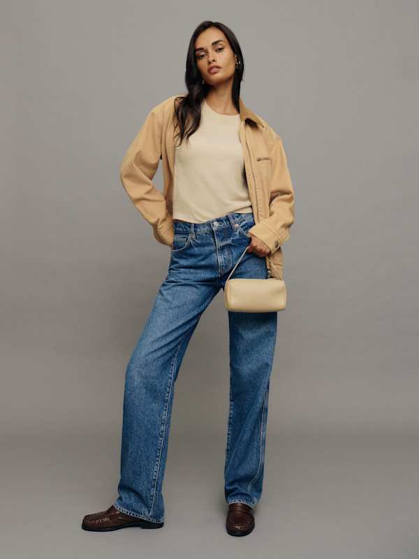 Val 90s Mid Rise Straight Jeans - Pelican