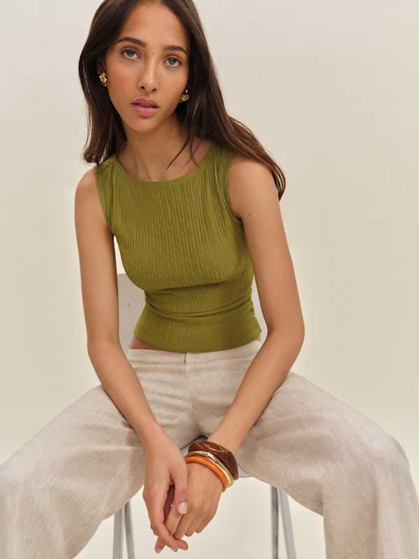 Dusk Knit Top - Moss