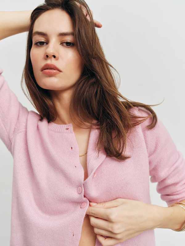 Clara Cashmere Crew Cardigan - Babygirl