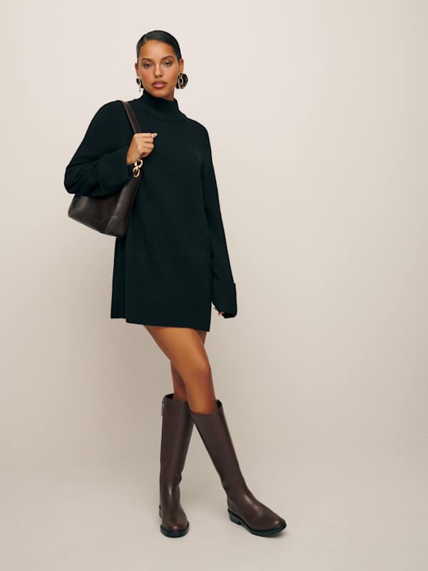 Tate Regenerative Wool Sweater Dress - Black