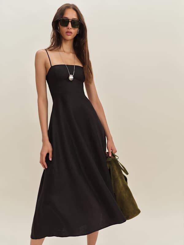 Monette Linen Dress - Black