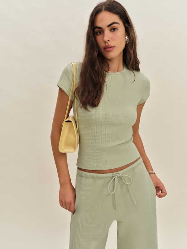 Olive Knit Top - Limon Waffle