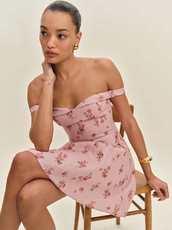 Sora Linen Dress - Tea Time