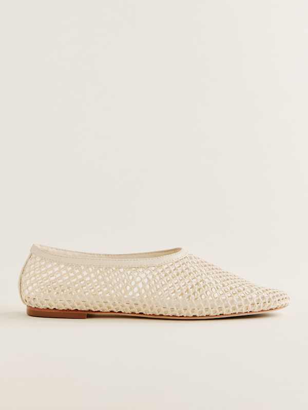 Britt Ballet Flat - Ivory Crochet