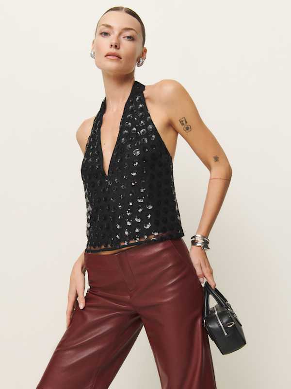 Kyra Top - Black Sequin