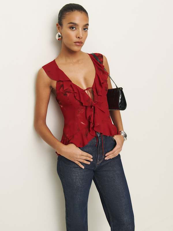 Paulette Top - Vermillion