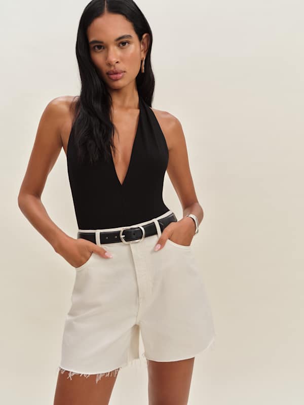 Saige High Rise 4” Jean Shorts - Fior Di Latte
