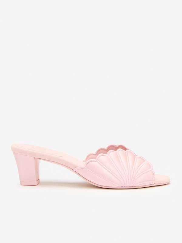 Waldena Block Heeled Mule - Rosewater Satin