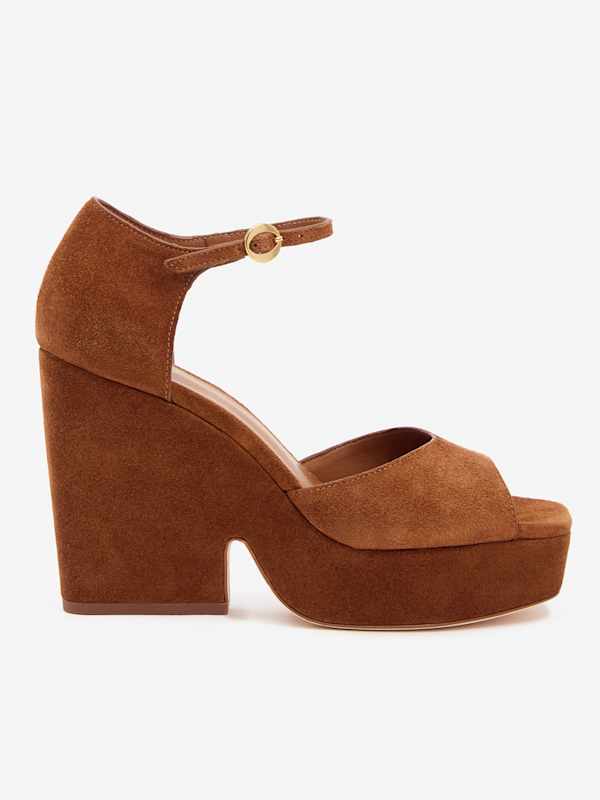 Judy Platform Sandal - Rum Suede